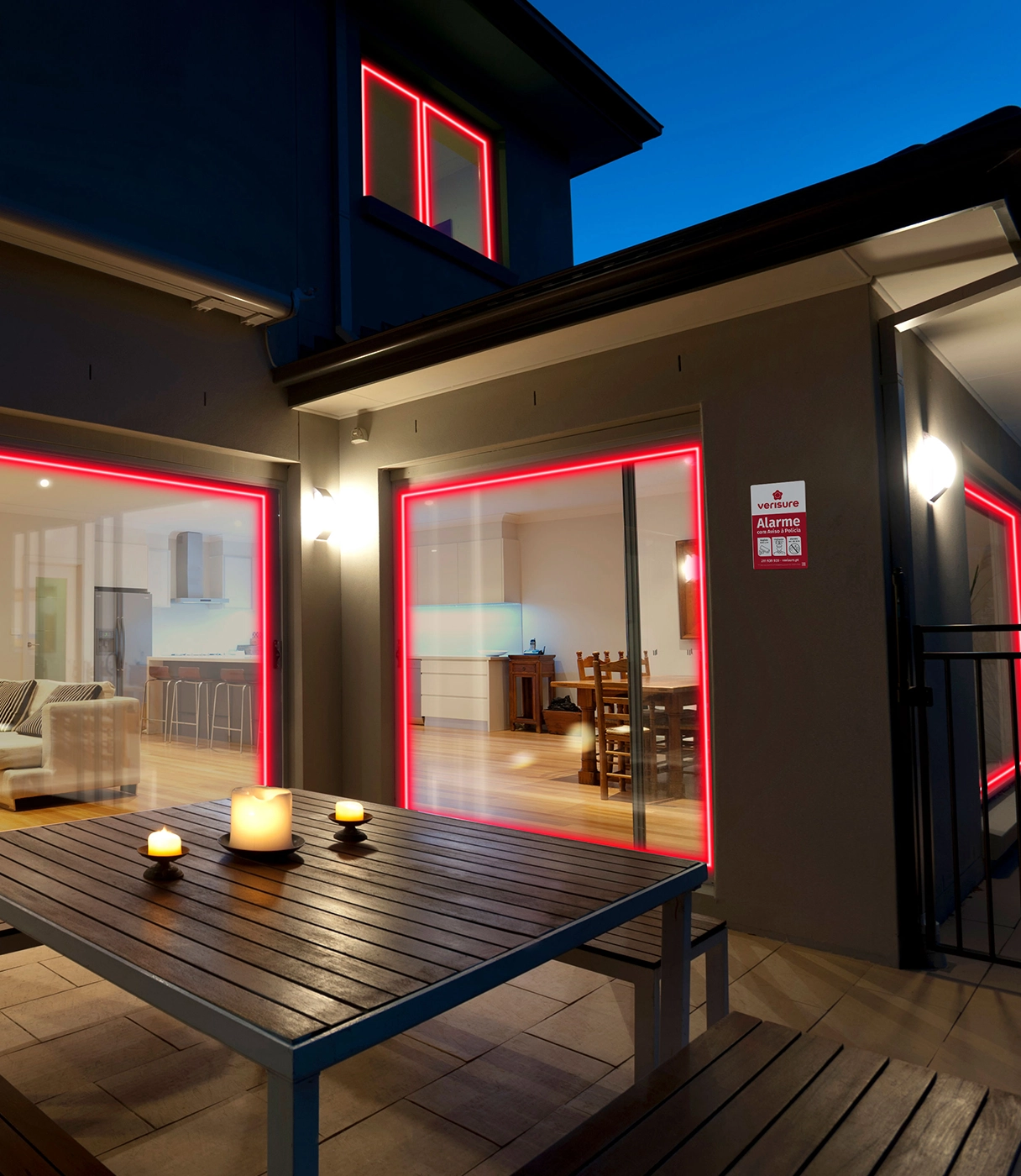 Placa disuasória terraço